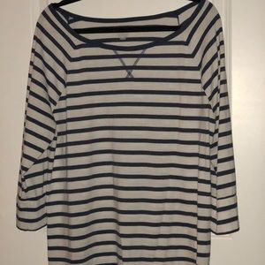 Navy and white  3/4 length sleeve top